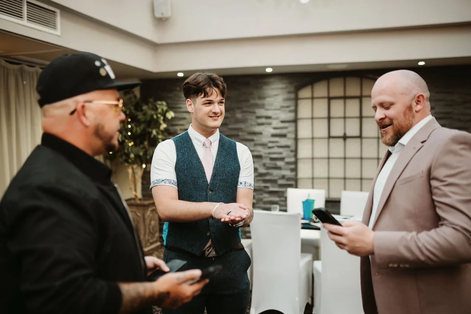 Phil performing for a small group of guests
