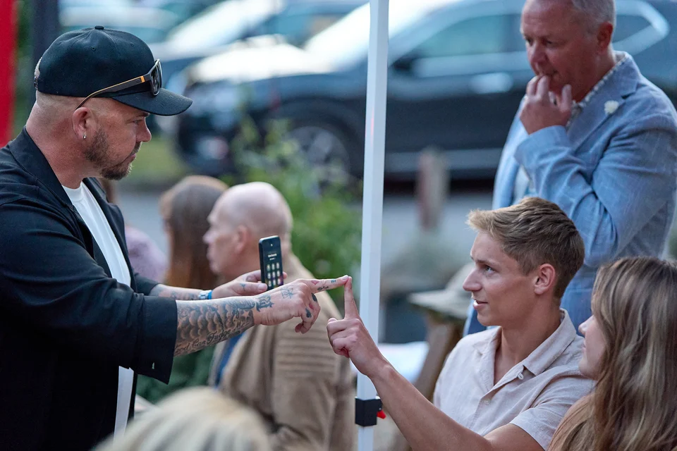 Phil performing close-up magic at a private event