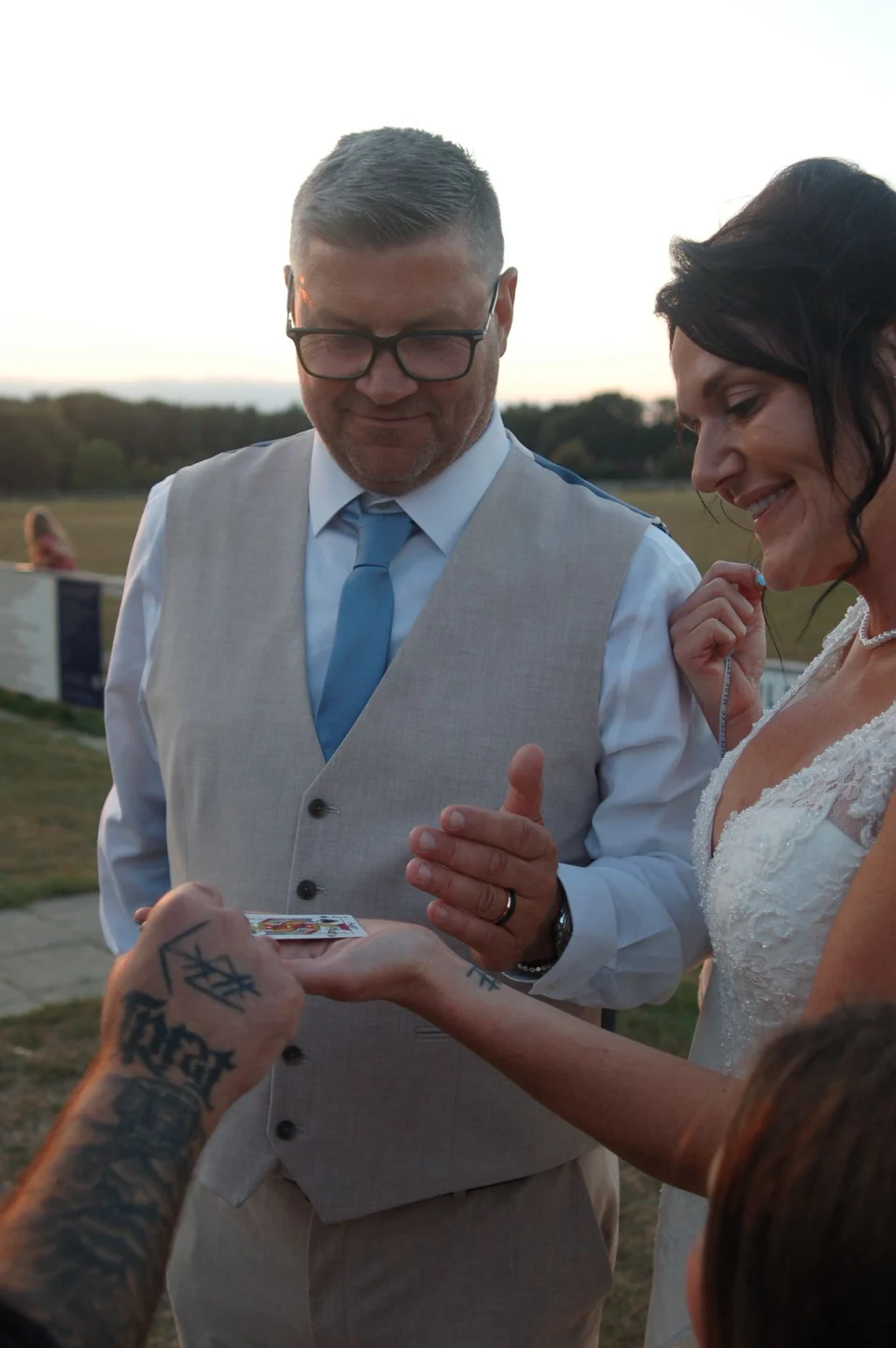 Phil Pearson performing wedding magician